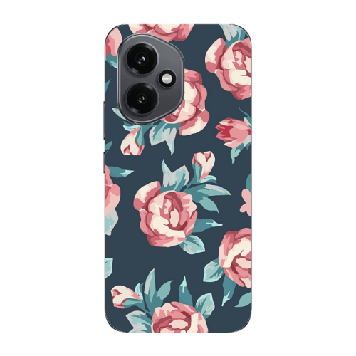 Honor Magic 400 Purple roses Transparent Silicone TPU Θήκη